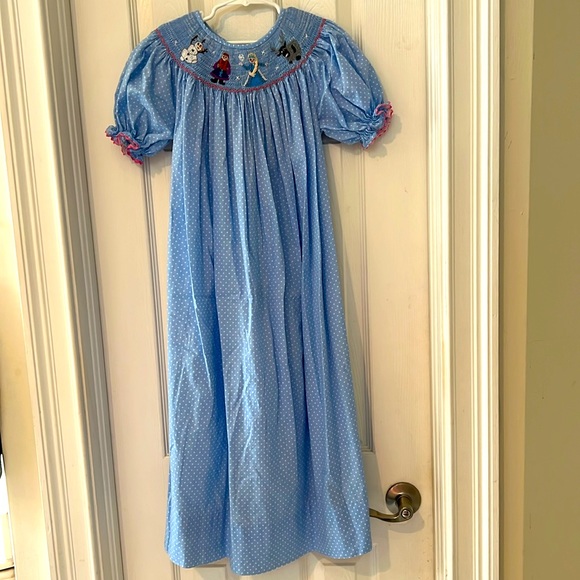 Tiaras and Frogs Frozen Smocked Dress - Picture 2 of 2